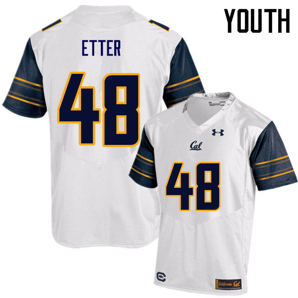 Youth #48 Daniel Etter Cal Bears (California Golden Bears College) Football Jerseys Sale-White - Click Image to Close